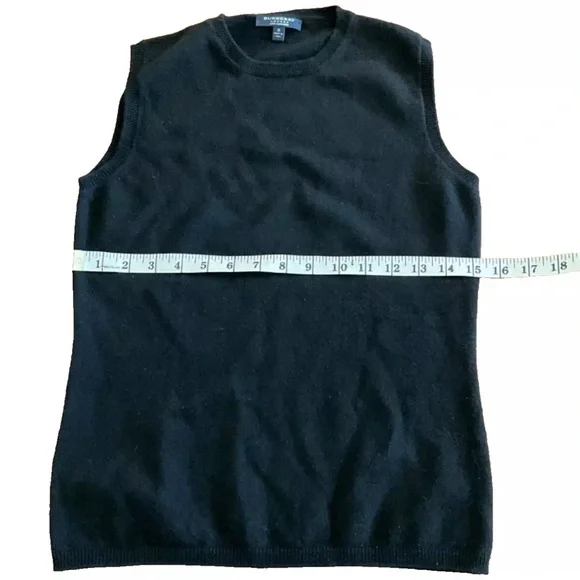 Burberry Womens Gorgeous Pure Cashmere Sweater Vest Black Size Small from Italy - Picture 5 of 5